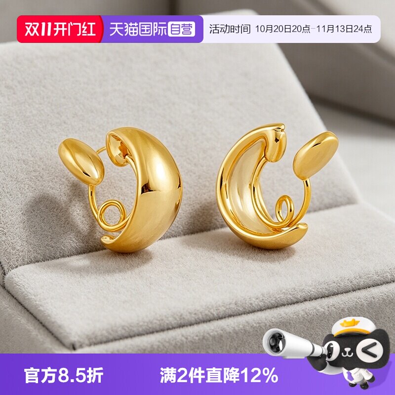 【自营】OSEWAYA耳夹无耳洞女简约小巧银豆耳扣高级感新款潮耳饰