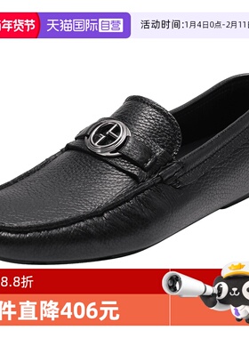 【自营】GA阿玛尼 男士徽标图案一脚蹬皮鞋乐福鞋 X2B123 XF224