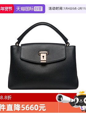 【自营】Bally/巴利精选经典Layka吸晴时尚黑金单肩斜挎包手柄包