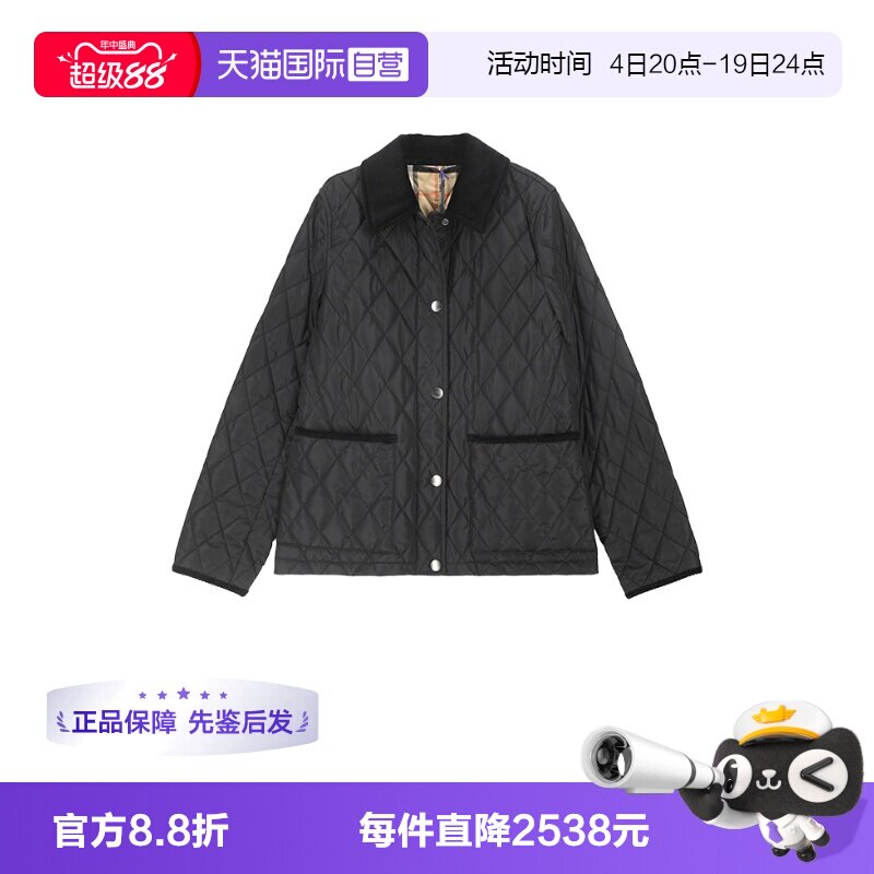 博柏利女士修身版夹克棉服