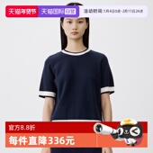 女 自营 圆领撞色边短袖 Marc 商场同款 套头衫 Polo 针织衫