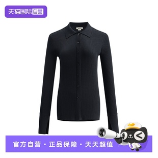 wu夏季 jason 新款 衬衫 女 领罗纹百搭通勤简约上衣针织衫 自营