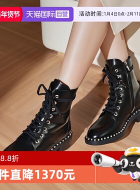 【自营】SW思缇韦曼 女士系带靴子短靴厚底鞋马丁靴 SONDRA