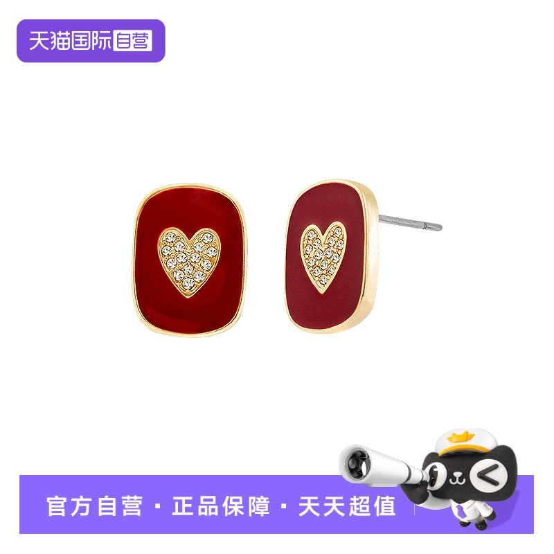 OSEWAYA甜美扑克牌爱心闪钻耳饰