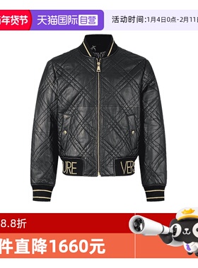 【自营】VJC范思哲男士羊皮飞行夹克皮衣上衣外套75GAVP06 CPPS3