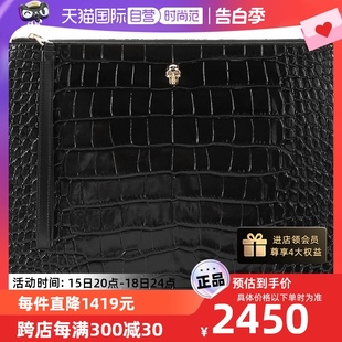 中古99新未使用亚历山大麦昆女士牛皮革手拿包大号 自营