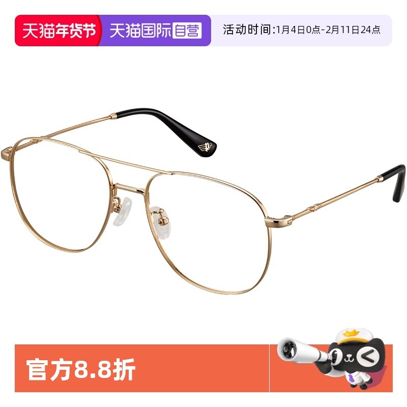 【自营】POLICE不规则镜框金属近视镜架经典蛤蟆镜VPLN08K