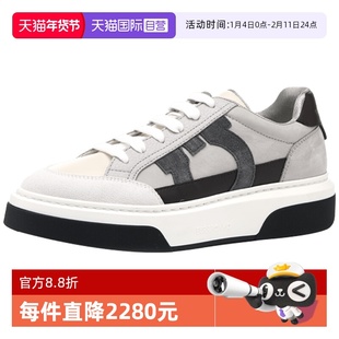 【自营】FERRAGAMO/菲拉格慕男士皮革拼接系带百搭休闲鞋板鞋透气