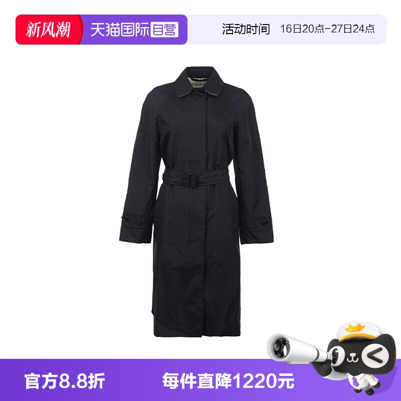 【自营】BURBERRY/博柏利26FW纯色单排扣腰带女士中长款风衣外套