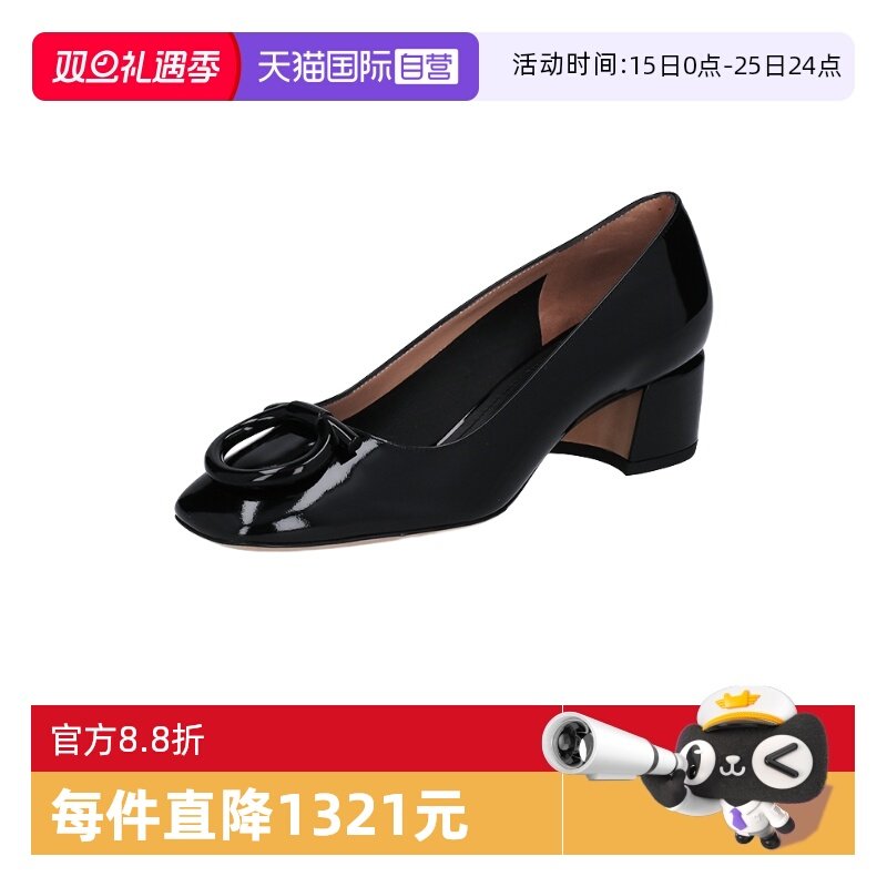 【自营】FERRAGAMO/菲拉格慕女士漆面牛皮革高跟鞋单鞋 0785204