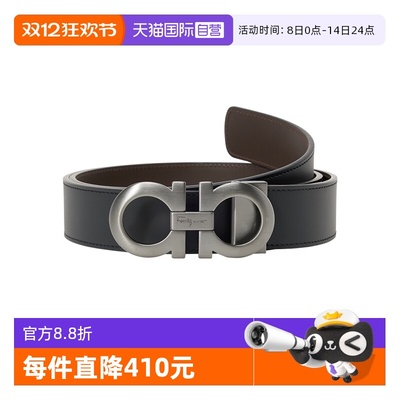 Ferragamo黑色小牛皮腰带