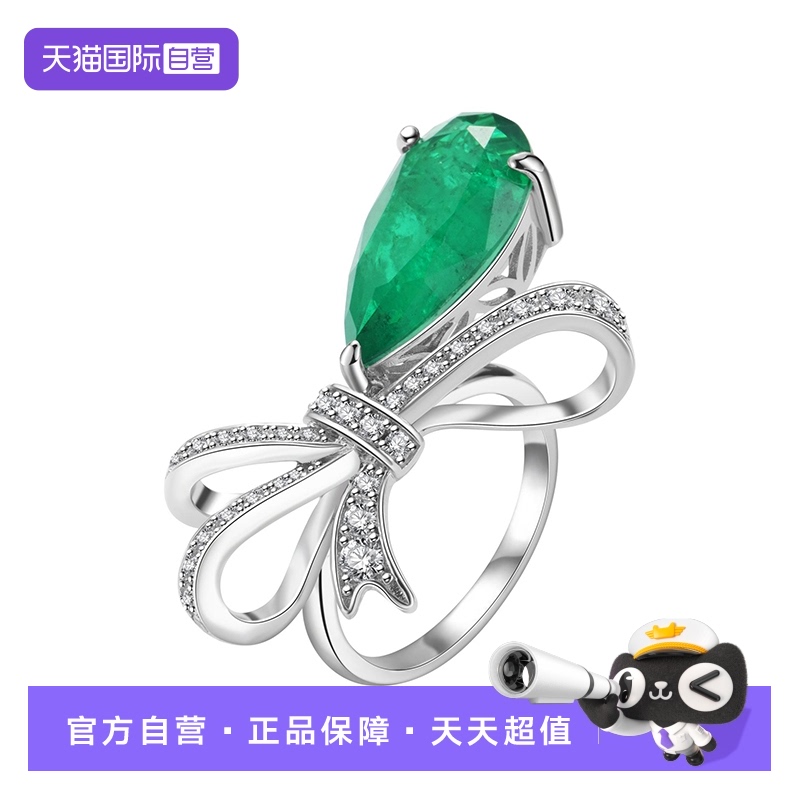 蝴蝶结戒指女纯银欧美轻奢指环