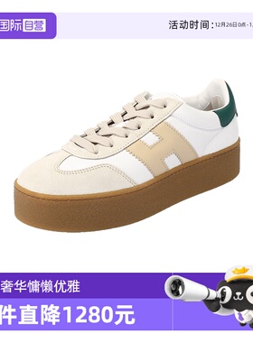 【自营】HOGAN女士厚底系带运动休闲鞋跟高5.6cm HXW6980FB60UHC
