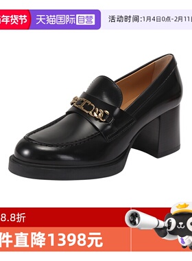 【自营】TOD’S/托德斯女士粗高跟乐福鞋皮鞋单鞋 XXW99K0IB30AKT