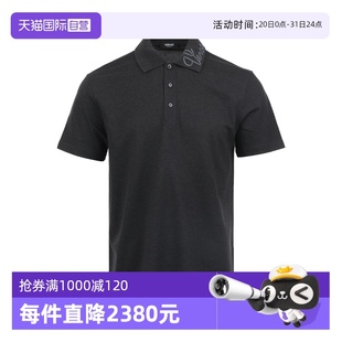 自营 范思哲男士 Versace T恤 领口字母刺绣商务休闲POLO衫 短袖