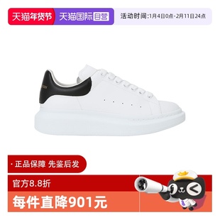 【自营】Mcqueen麦昆黑尾小白鞋牛皮厚底系带休闲鞋情侣款送对象