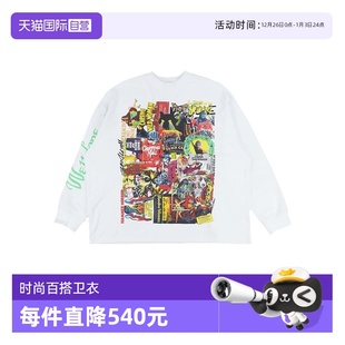 图案拼接印花棉质圆领套头卫衣圣诞节送男友 We11Done男款 自营