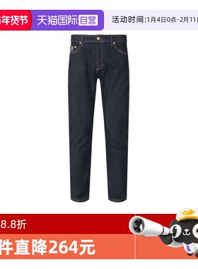 【自营】VJC范思哲 男士棉质深蓝色复古窄版牛仔裤长裤直筒修身