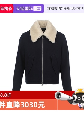 【自营】AMI男士FW24毛绒翻领拉链廓形夹克秋冬羊毛呢子外套