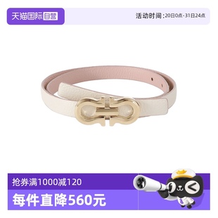 饰带皮带腰带 自营 Ferragamo女士牛皮革窄版 不可裁剪双面装