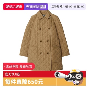 棉袄菱格纹中长款 Burberry巴宝莉博柏利棉外套棉服女款 自营