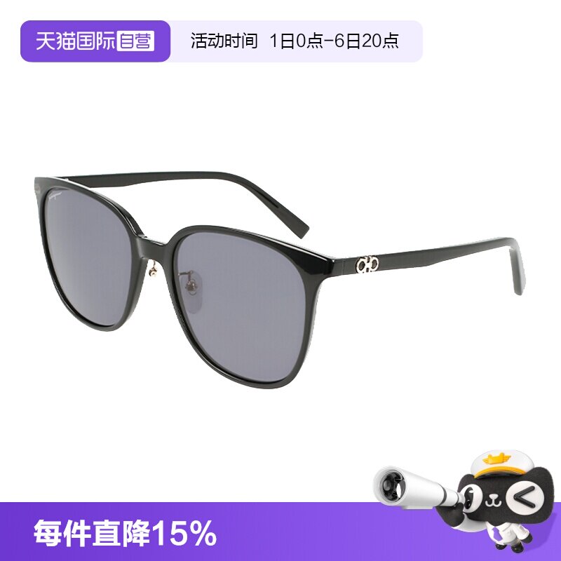 【自营】FERRAGAMO时尚大框潮流百搭半透明镜片太阳镜SF1096SLBK