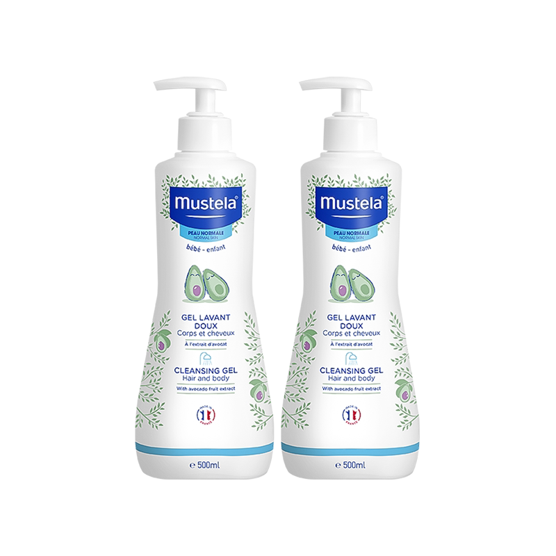 【自营】妙思乐Mustela进口婴儿洗发沐浴露500ml*2保湿温和无刺激