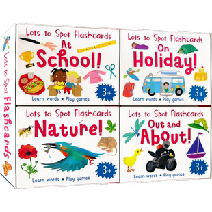【自营】Lots to Spot Flashcards-My Busy Day 忙碌的一天4册盒装  英语启蒙闪卡 培养数感 儿童词汇 英文原版进口图书