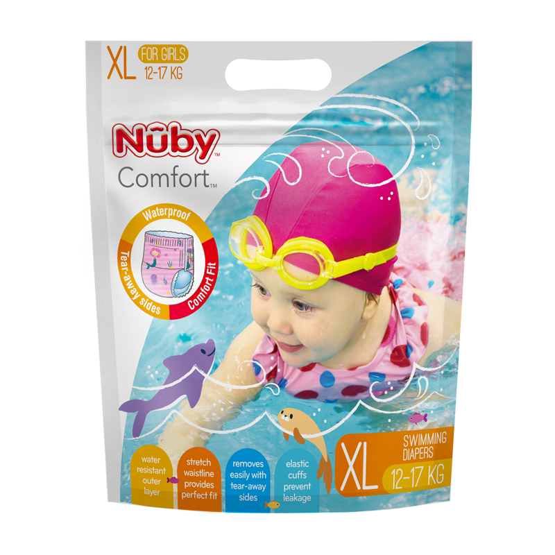 【自营】NUBY游泳纸尿裤婴儿游泳裤一次性干爽透气防水男女宝3片