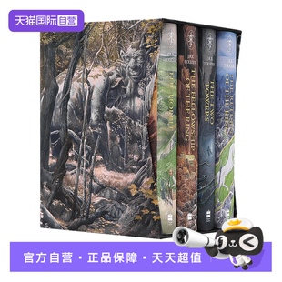 【自营】现货 指环王霍比特人魔戒4册盒装 The Hobbit & The Lord of the Rings Boxed Set 英文原版 托尔金中土世界奇幻小说原著
