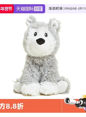 【自营】英国warmies灰色哈士奇安抚玩偶公仔送礼毛绒可加热抱枕