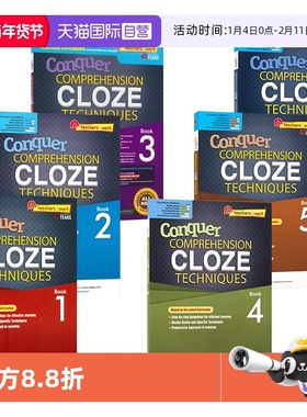 【自营】SAP Conquer Comprehension Cloze Techniques  新加坡英语 攻克系列 完形填空专项练习册 1-6年级 提高版 英文原版进口