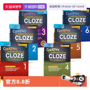 【自营】SAP Conquer Comprehension Cloze Techniques 新加坡英语 攻克系列 完形填空专项练习册 1-6年级 提高版 英文原版进口