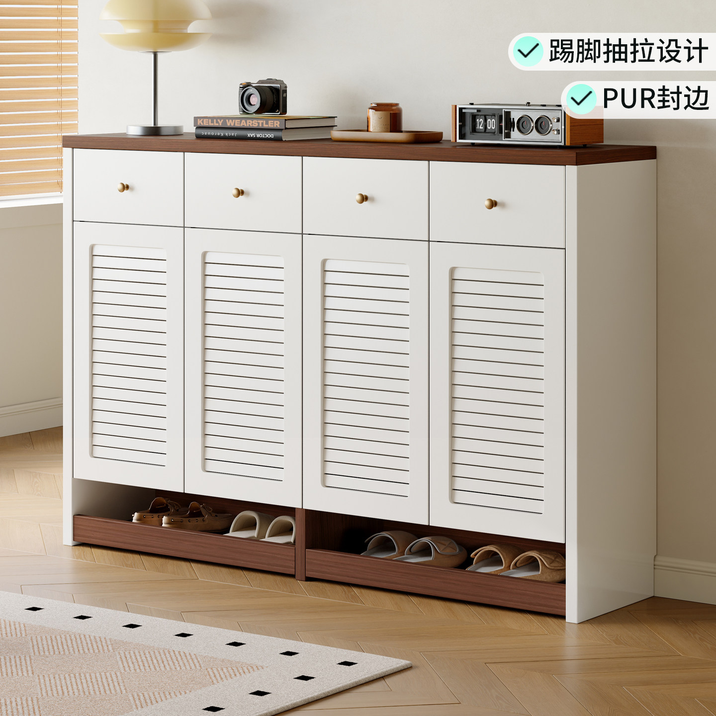 鞋柜家用门口百叶门现代简约