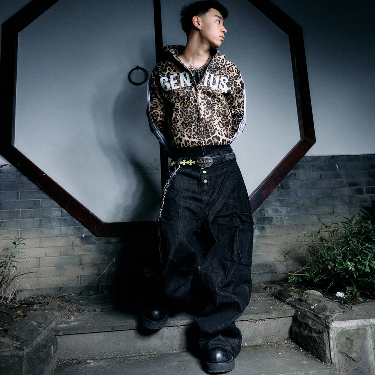现货GeniusClub 25fw秋冬春新款豹纹连帽夹克外套