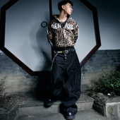 现货GeniusClub 25fw秋冬春新款 豹纹连帽夹克外套