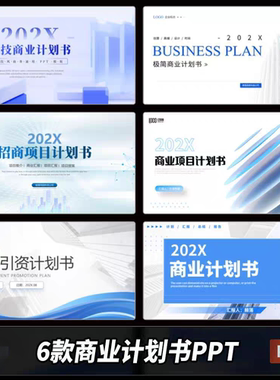 蓝色简约大气企业简介品牌介绍项目策划方案商业计划书PPT模板