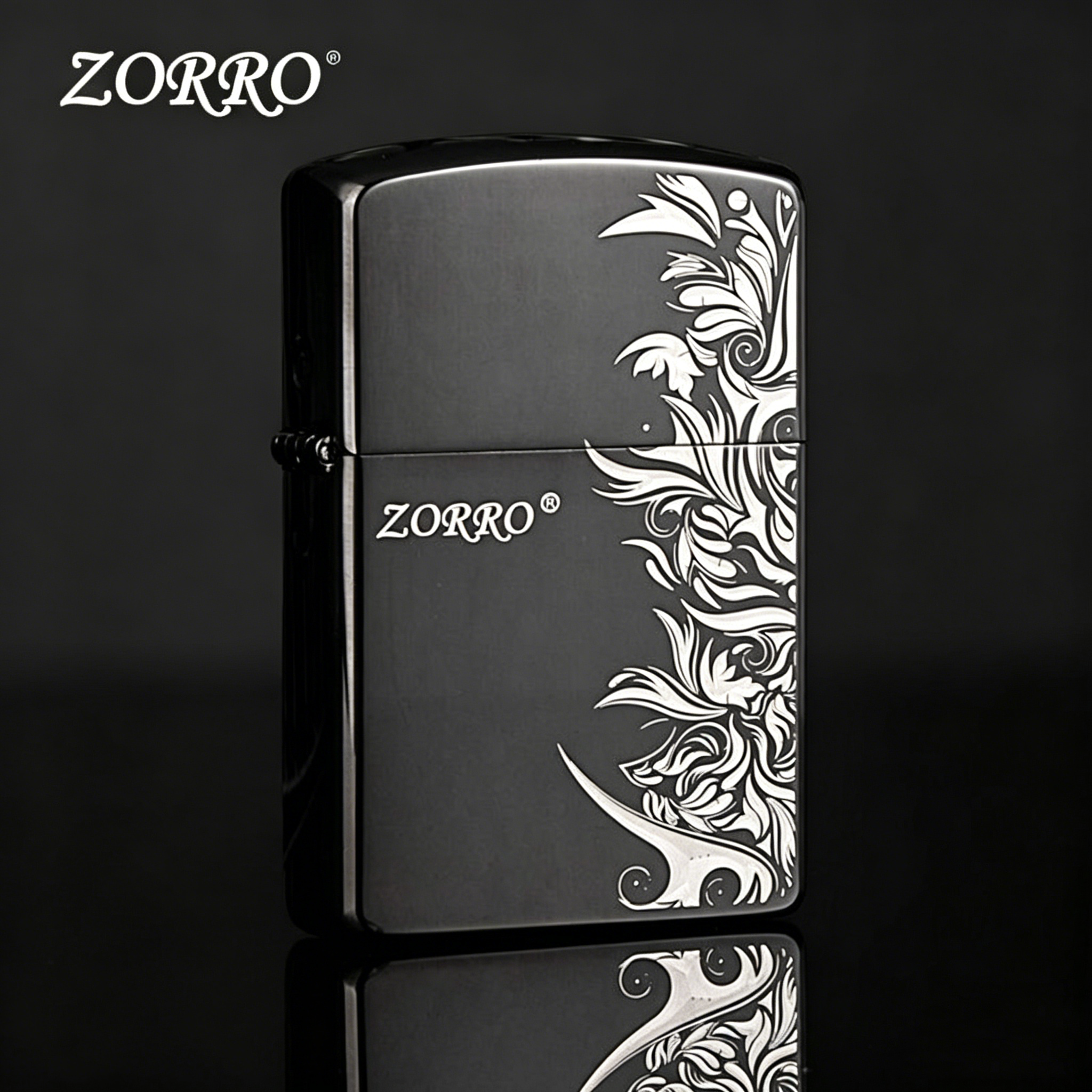 ZORRO佐罗煤油打火机官方正品创意繁花防风火机送男友礼物礼盒装