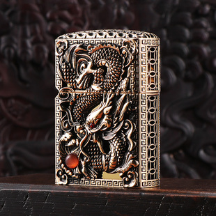 ZORRO佐罗重盔甲龙行天下煤油打火机个性黄铜复古防风高档礼品男