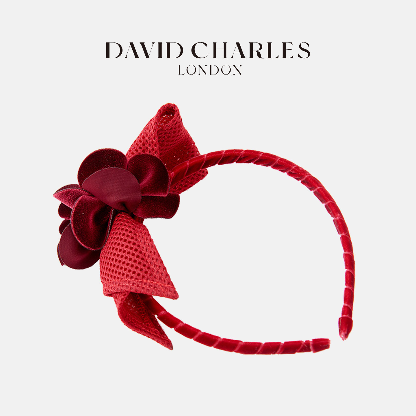 【精选】英国DAVIDCHARLES 女童流行时尚发卡红色丈青精致发饰