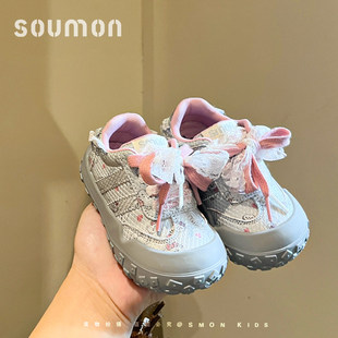 女童运动鞋韩式百搭鞋子不累脚春秋季儿童防滑板鞋卡通可爱宝宝鞋