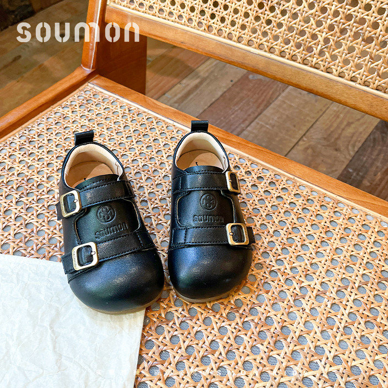 书萌黑色小皮鞋女童公主鞋2026春秋新款英伦风女宝宝单鞋勃肯鞋子