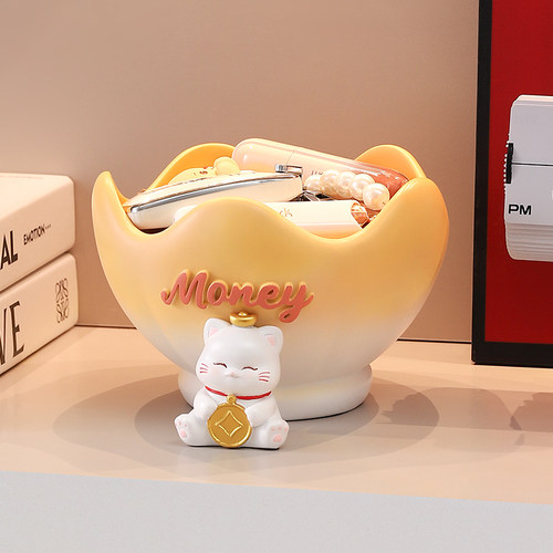 创意可爱招财猫钥匙收纳玄关摆件