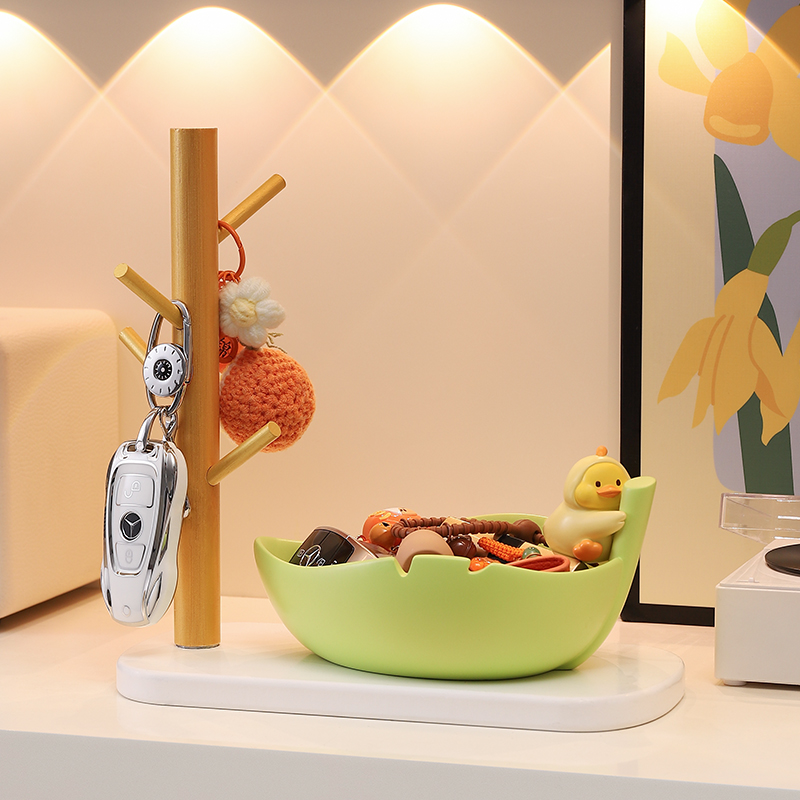 可爱小黄鸭摆件入户玄关钥匙收纳