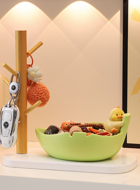 可爱小黄鸭摆件入户门口玄关钥匙收纳客厅家居装饰品乔迁新居礼物