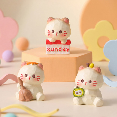 可爱猫咪手办幸运周小摆件礼物