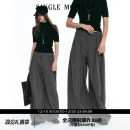 SINGLE MOMENT 25AW百搭直筒宽松阔腿条纹休闲剑道裤休闲裤女长裤