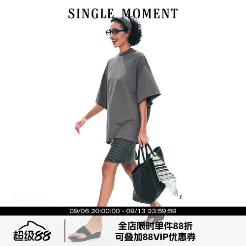 SINGLEMOMENT慵懒风宽松T恤短袖
