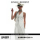MOMENT25SS秋季 设计休闲修身 新款 SINGLE 法式 v领无袖 马甲白色套装