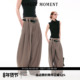 MOMENT 26SS法式 叠褶连腰宽松休闲百搭显瘦长裤 SINGLE 阔腿裤 女
